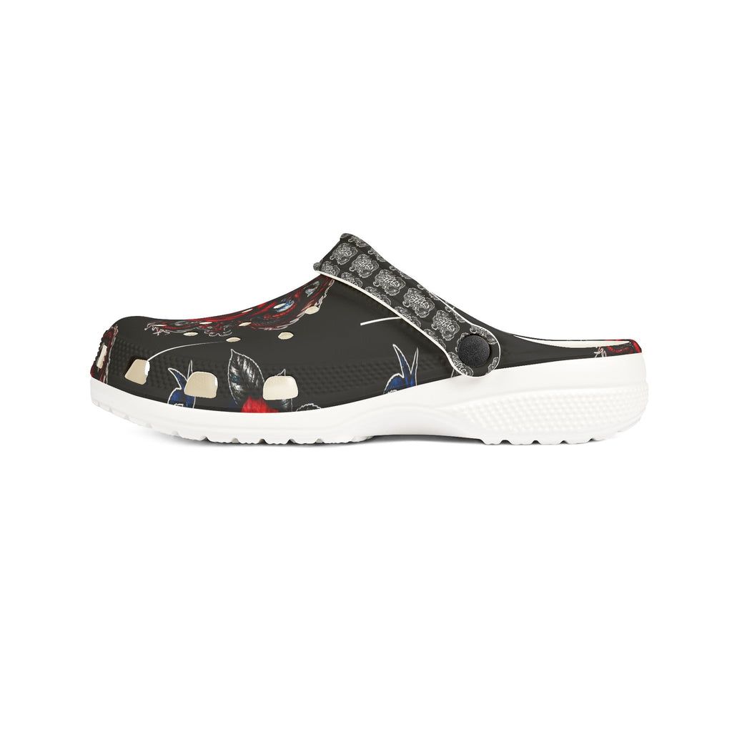 Floral Gothic Rose Clogs - EVA Foam Garden Shoes