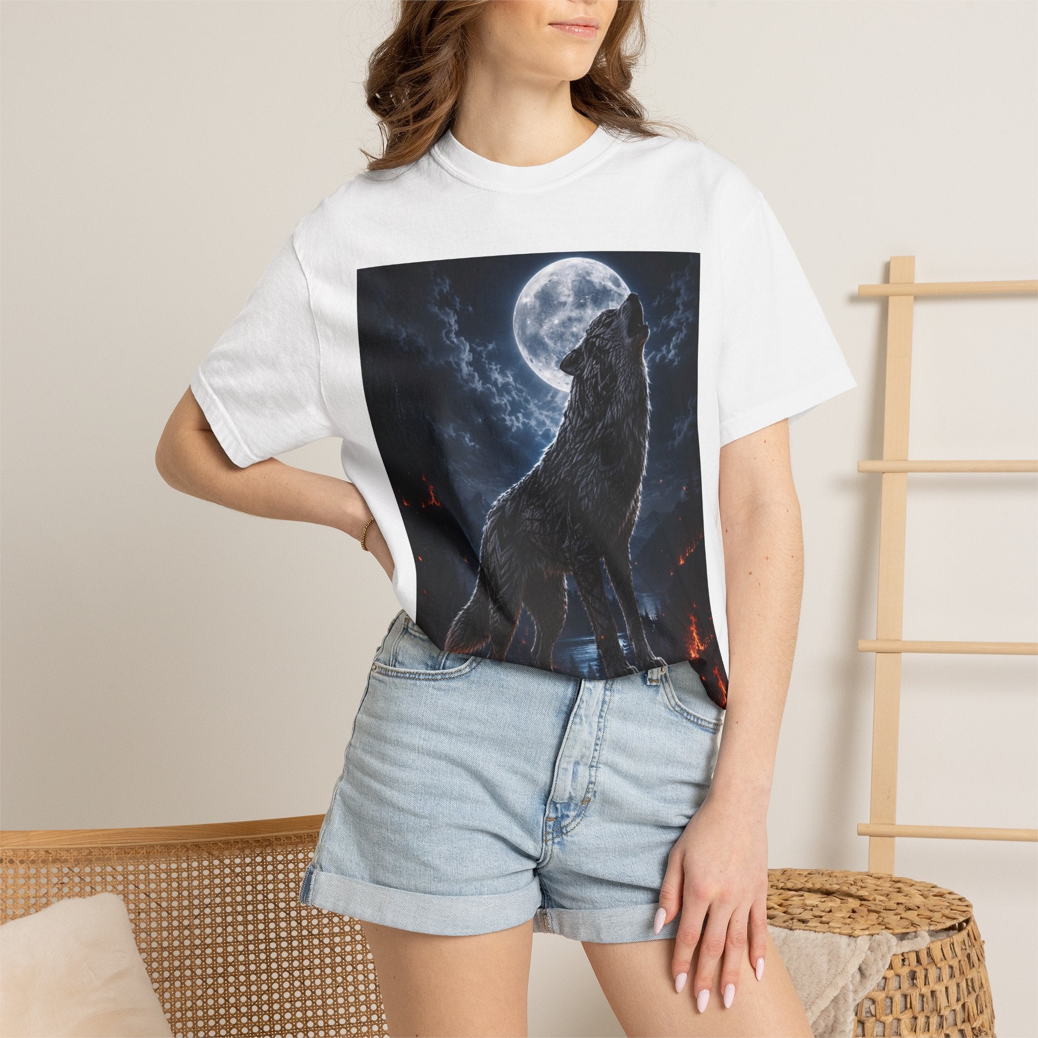 Wolf Howl T-Shirt — Moonlit Wolf Graphic Tee