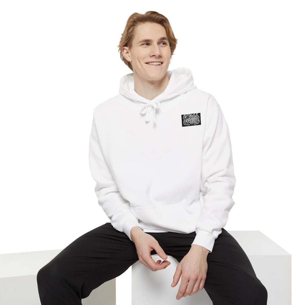 QR Code Hoodie — Minimal White Chest Patch Design