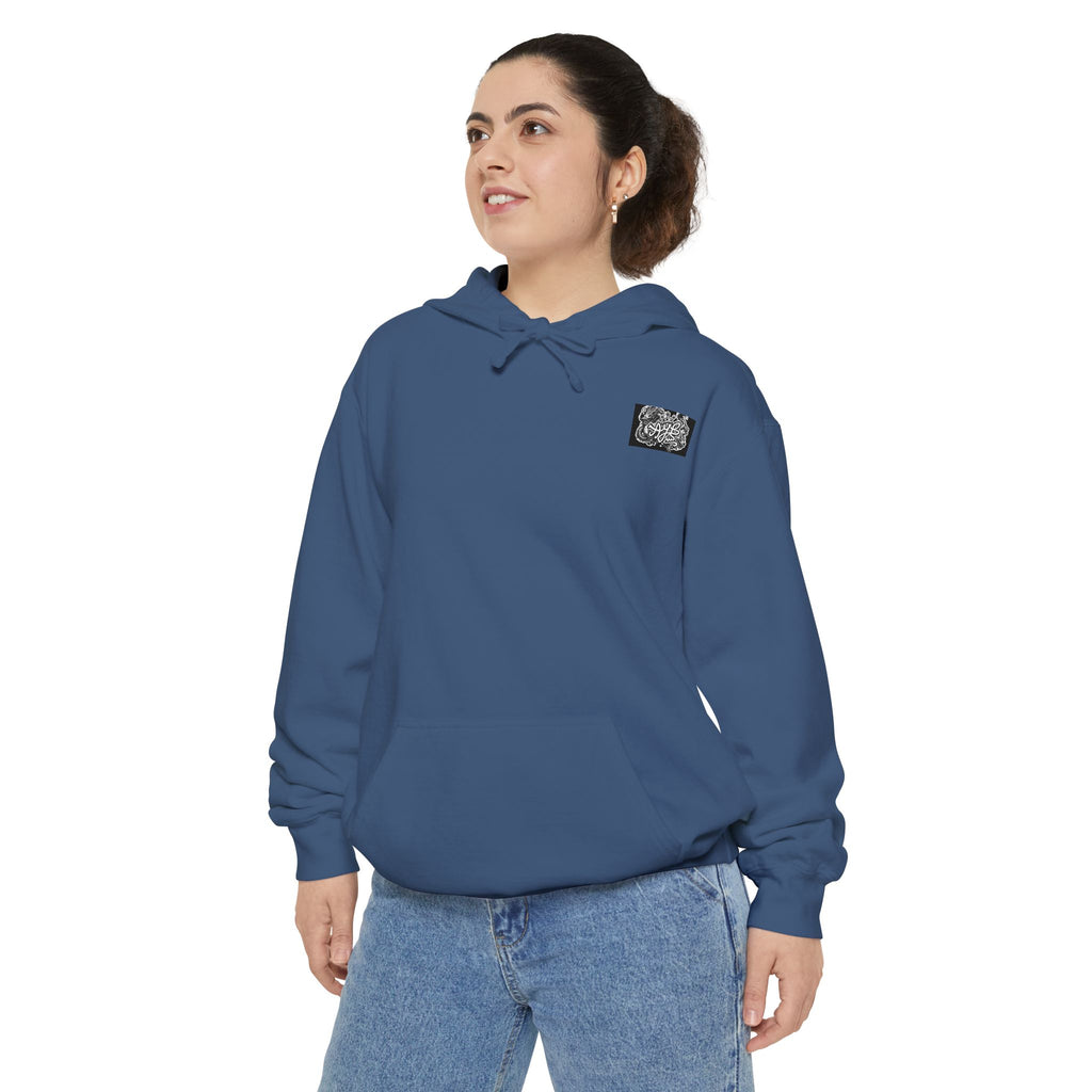 QR Code Hoodie — Minimal White Chest Patch Design